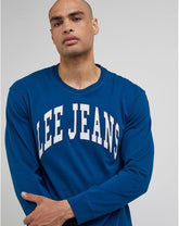Koszulka Z Długim Rękawem Męska Lee LS Varsity Tee Longsleeve Logo Royal Teal LL87FEA68